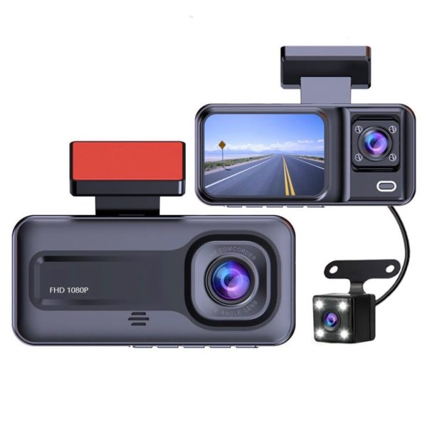 HD 3-Lens Car Dashcam